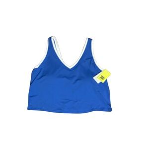 Blue V-Neck Crop Top